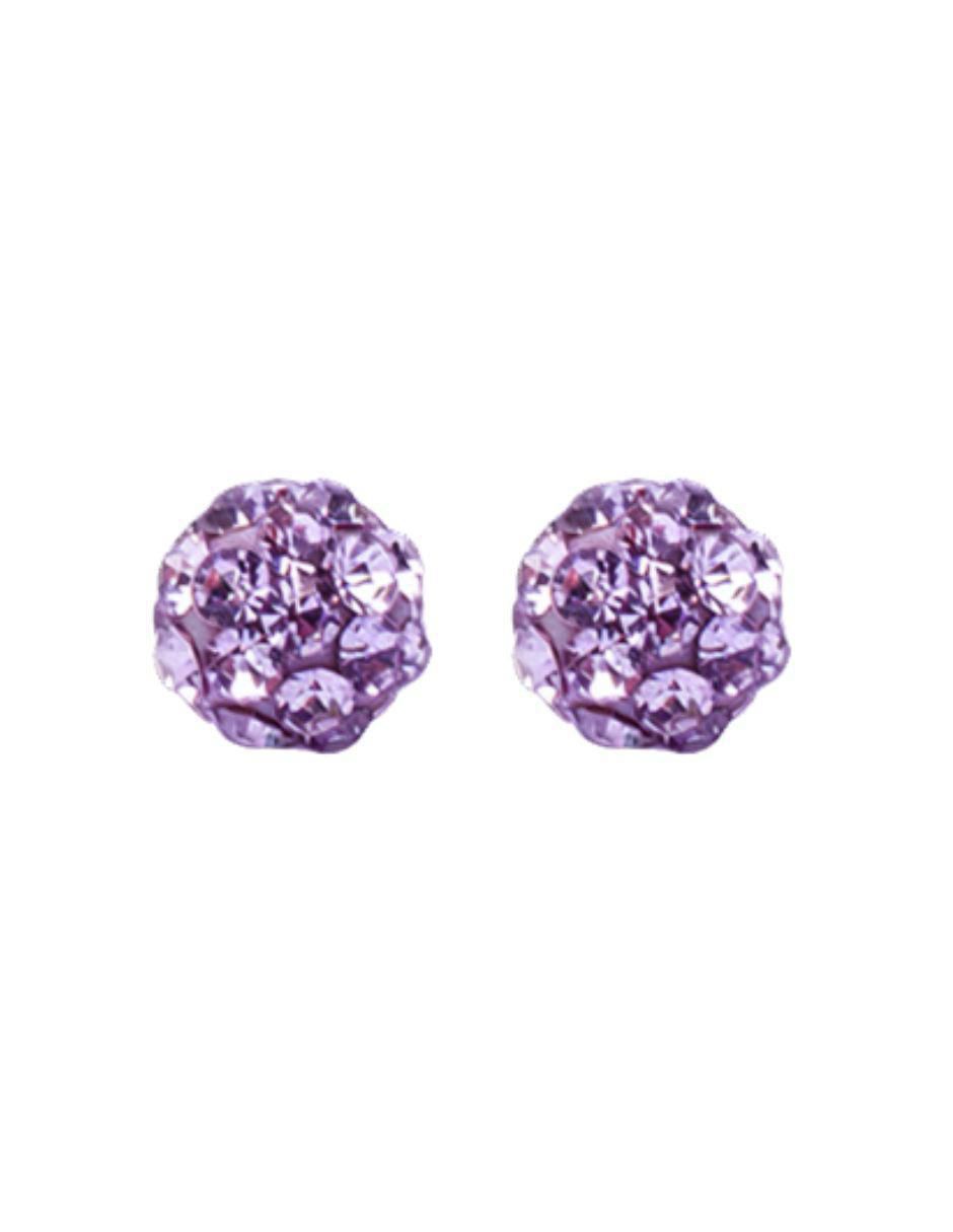Broqueles de esfera de oro 10 K con acabado pavé zirconia 4