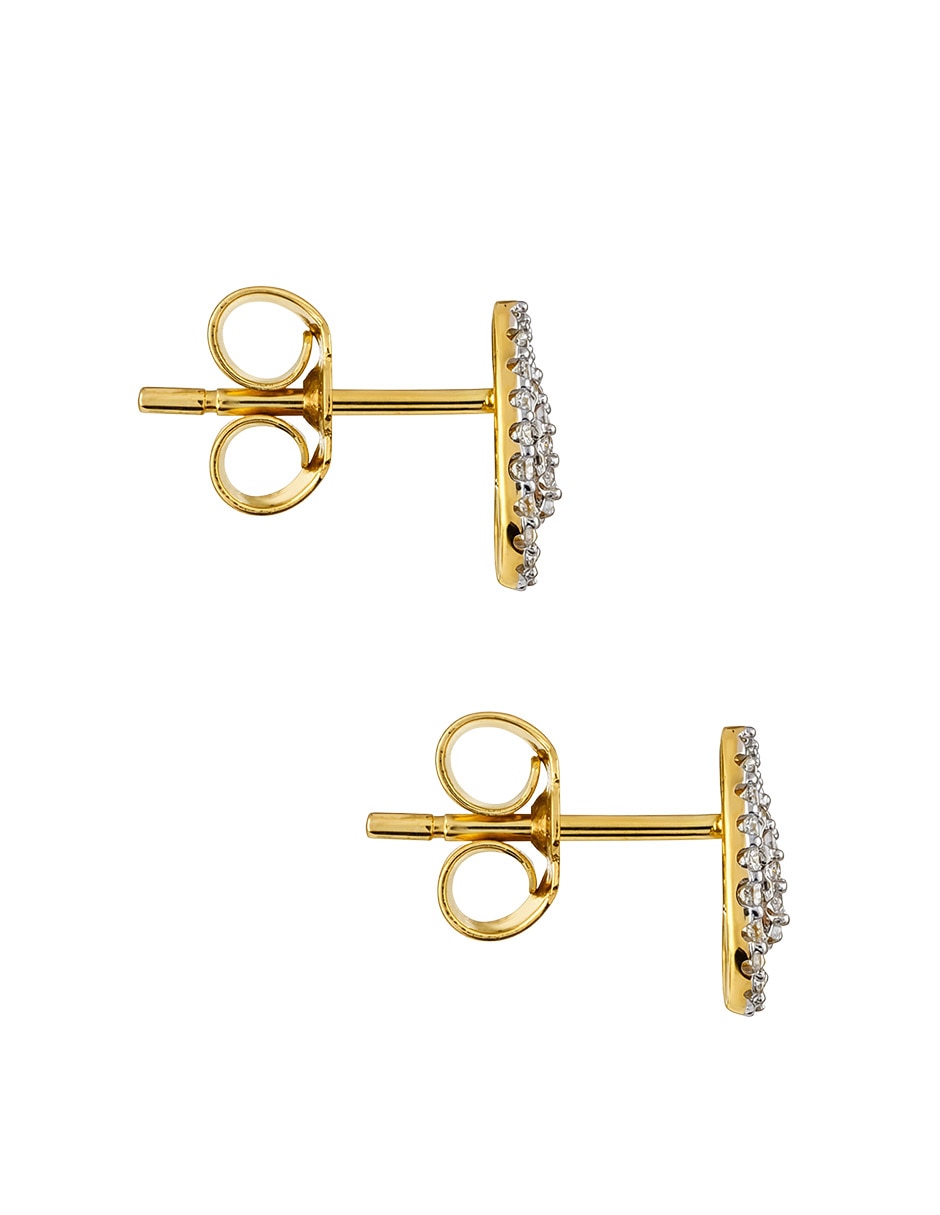 Broqueles de gota de oro 14 K con acabado brillante diamante 3