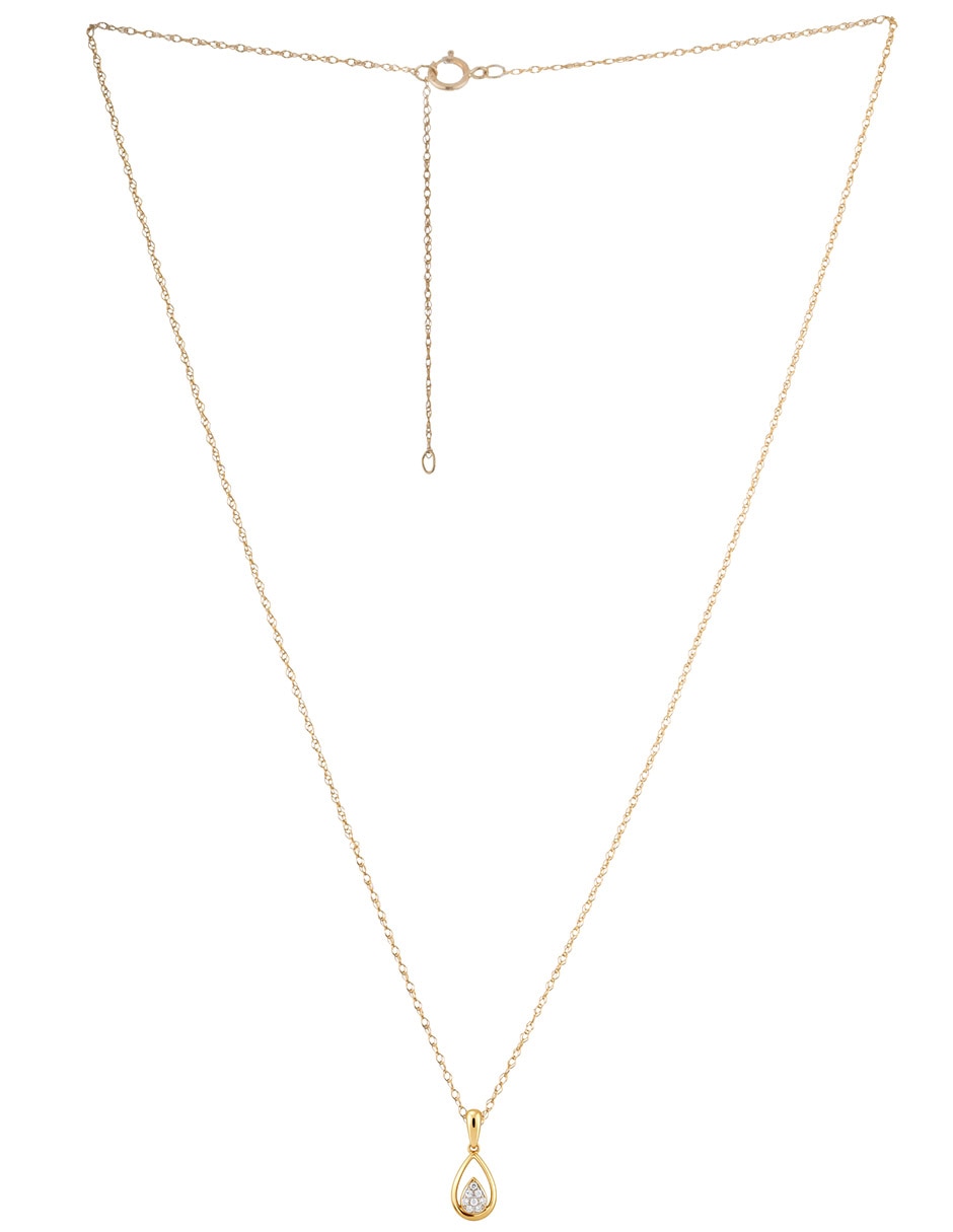 Collar de gota de oro amarillo 14 K 2