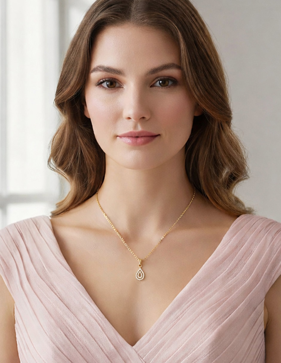 Collar de gota de oro 14 K 3