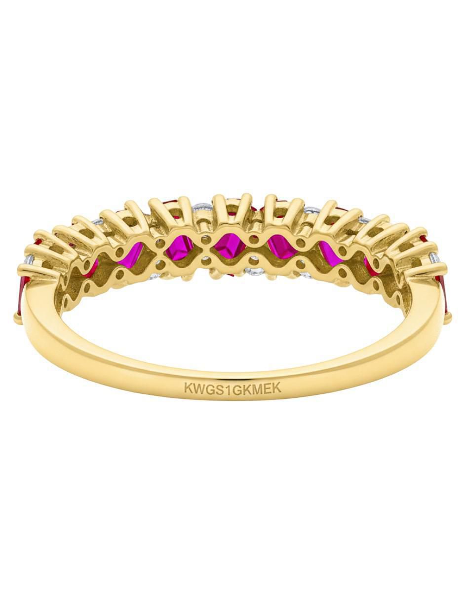 Anillo circular 10 k de oro amarillo zirconia brillante 3