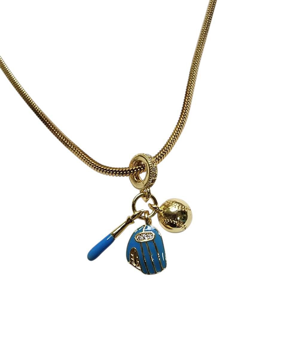 Collar con dije Béisbol de oro laminado 14 K 2