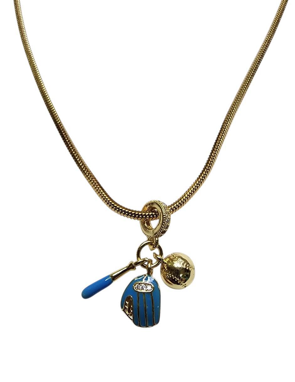 Collar con dije Béisbol de oro laminado 14 K 3