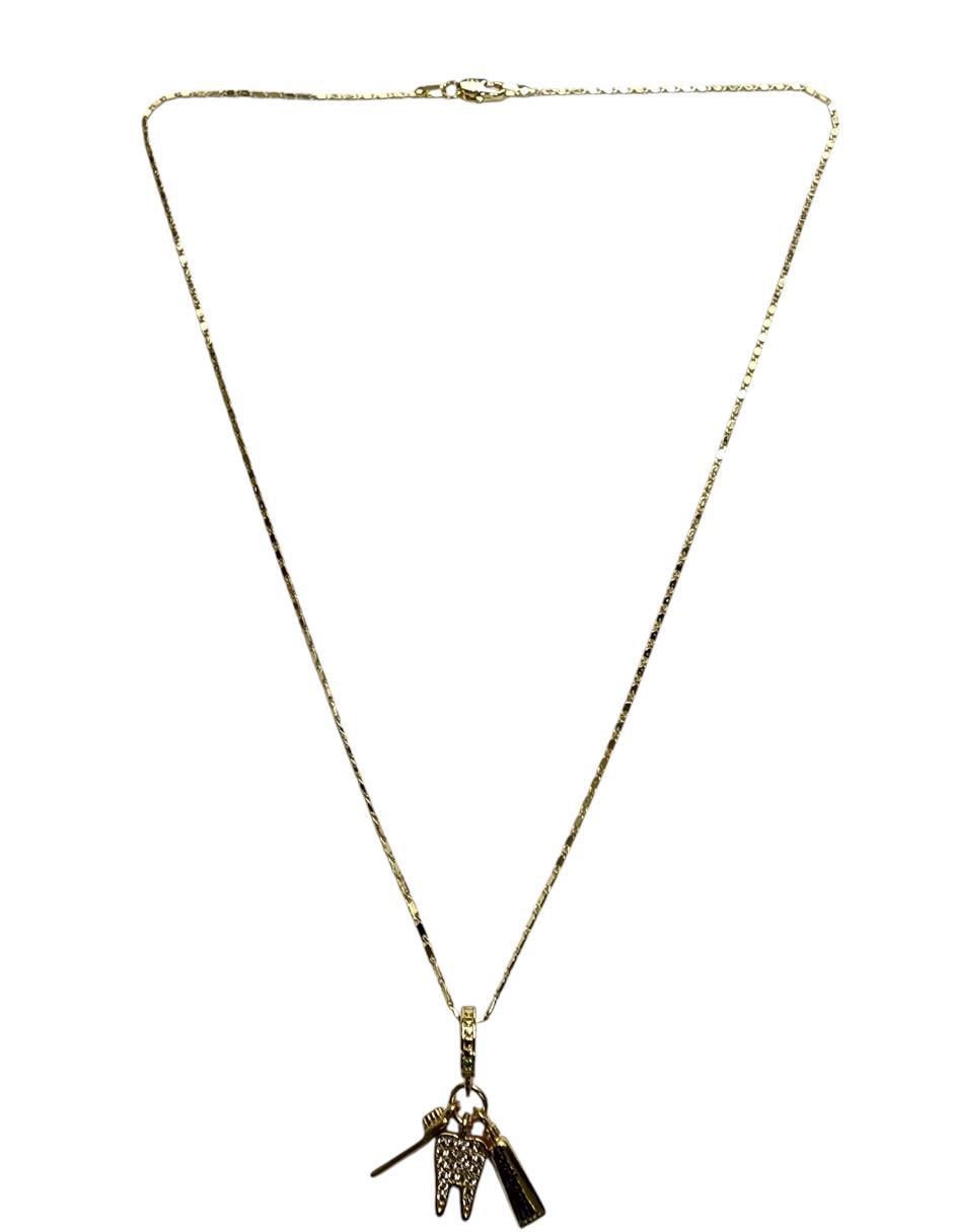 Collar con dije de muela de oro laminado 14 K 5