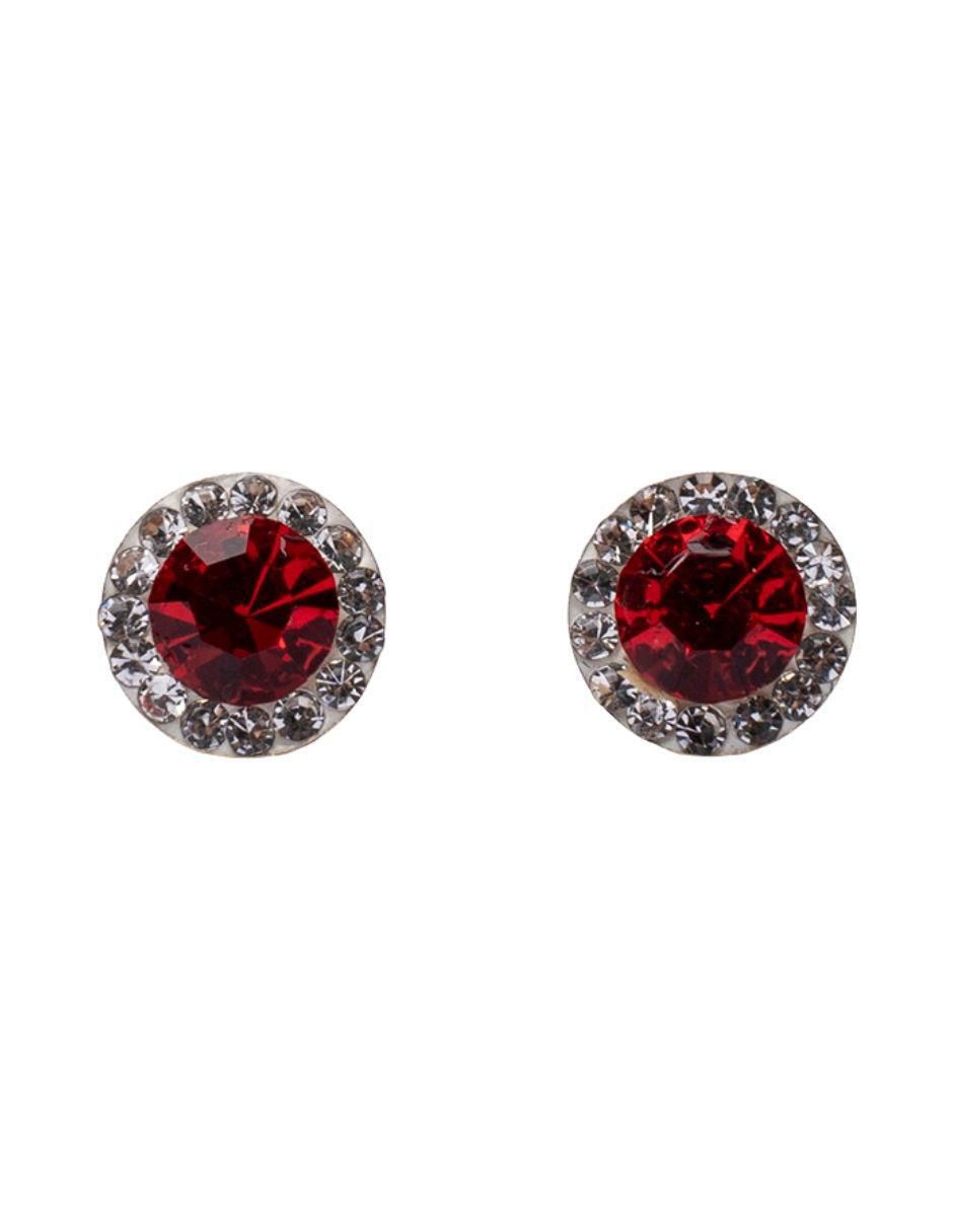 Broqueles de oro 14 K con acabado brillante zirconia