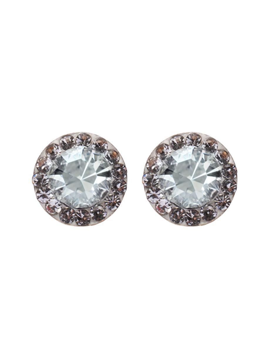 Broqueles de oro 14 K con acabado brillante zirconia