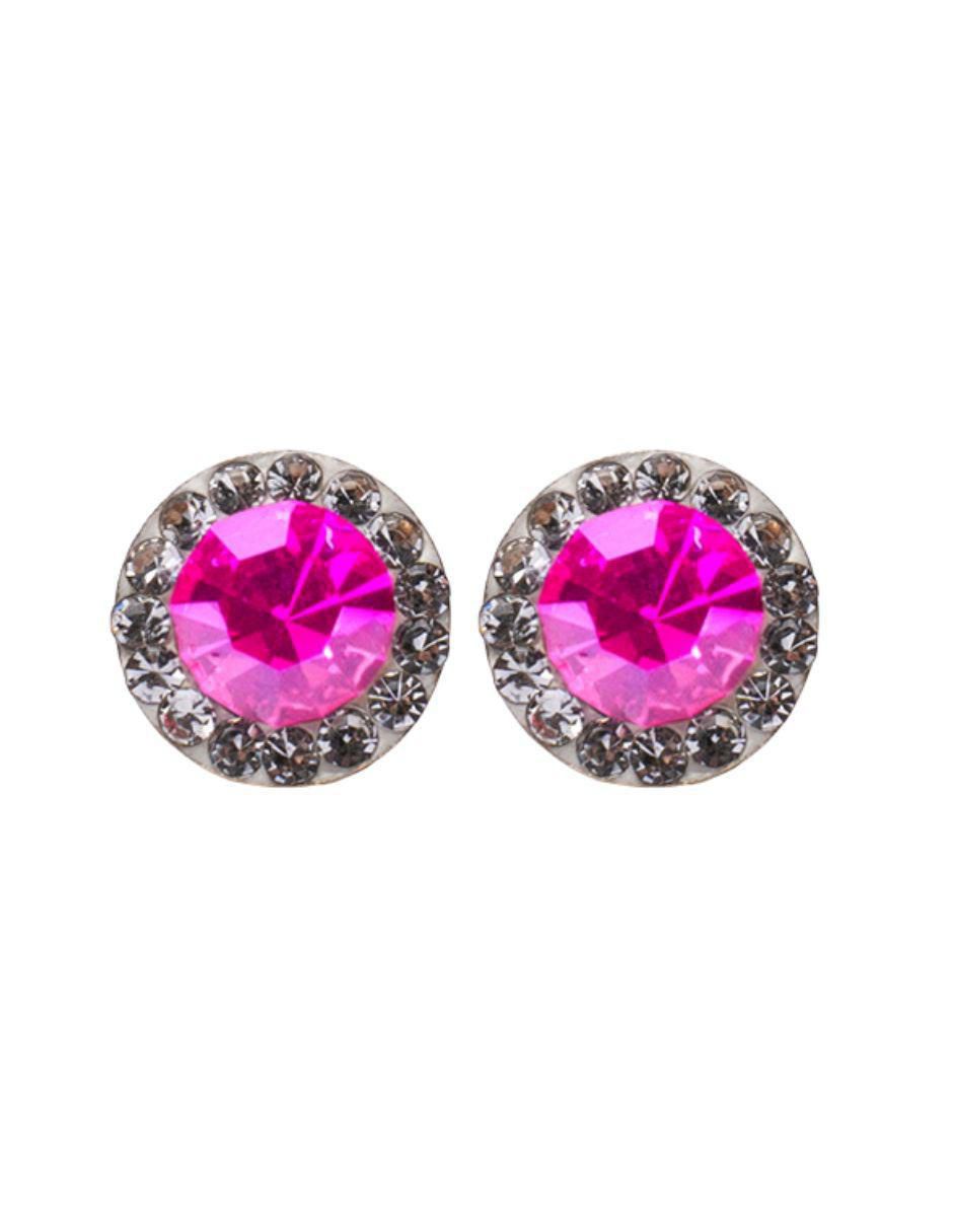 Broqueles de oro 14 K con acabado brillante zirconia