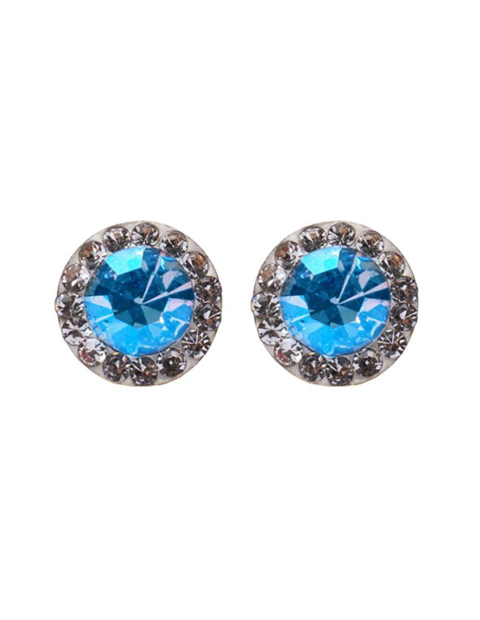 Broqueles de oro 14 K con acabado brillante zirconia