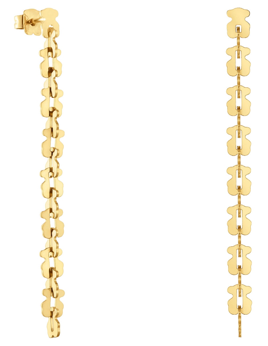 Aretes largos de oso Carrusel con acabado brillante