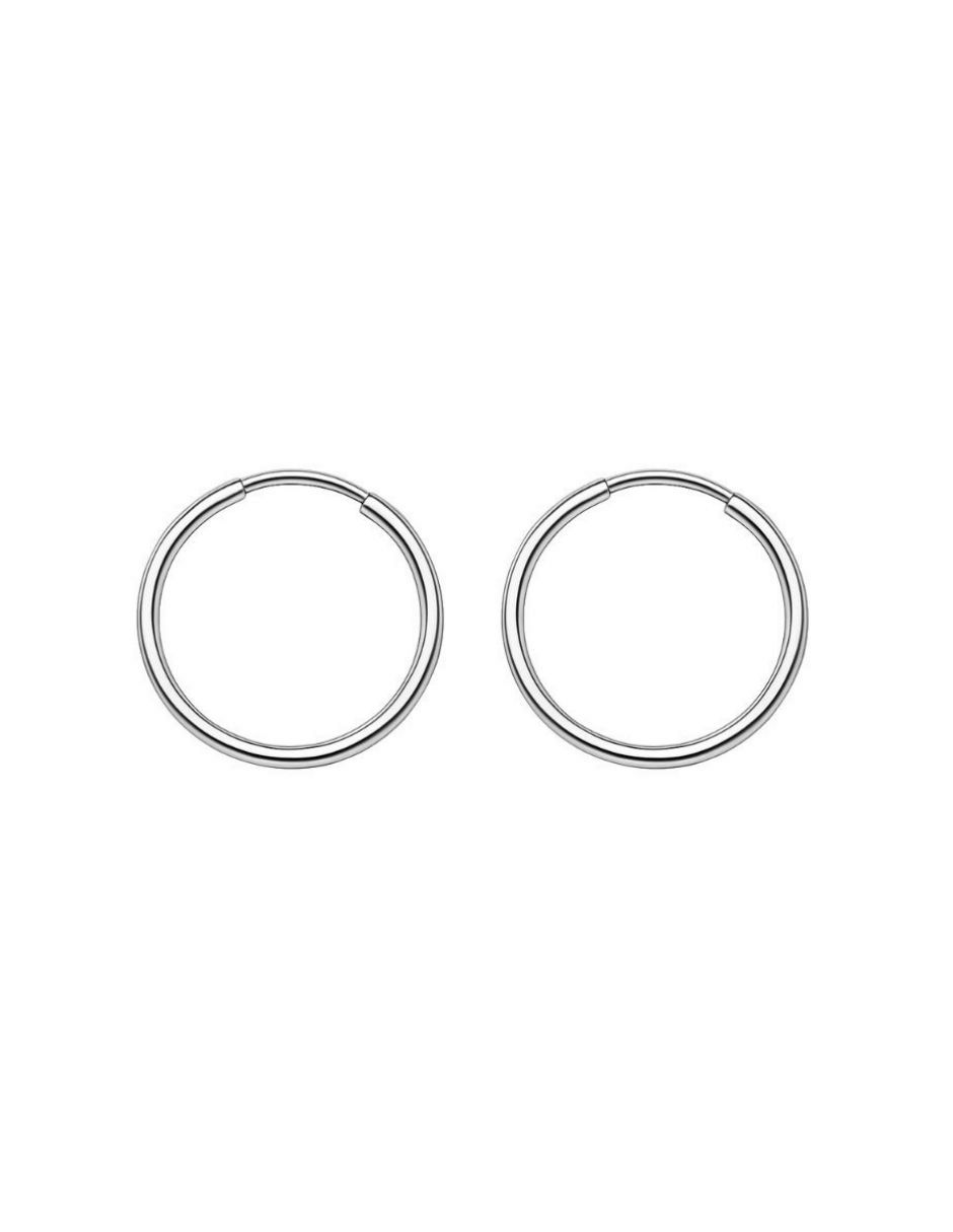 Arracadas circulares de plata P 925 con acabado liso Arracadas circulares de plata P 925 con acabado liso