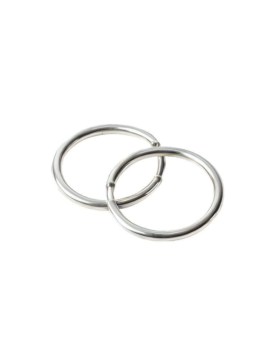 Arracadas circulares de plata P 925 con acabado liso 2