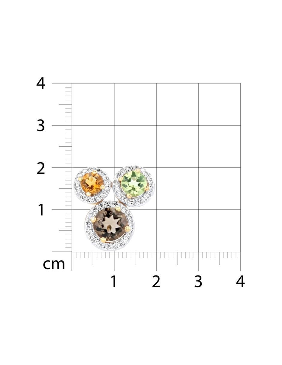 Broqueles circulares de oro amarillo 14 K con acabado brillante diamante 5
