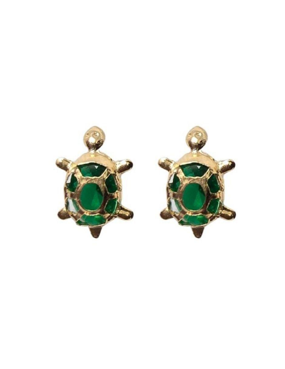 Broqueles de tortuga de oro 14 K con acabado pavé zirconia
