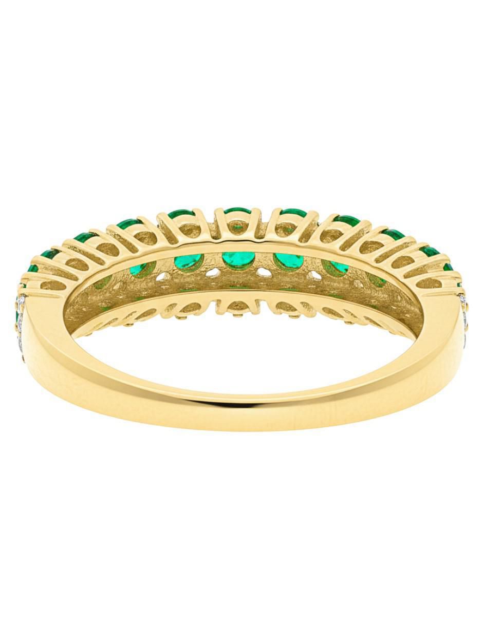 Anillo circular 10 k de oro amarillo zirconia brillante 3