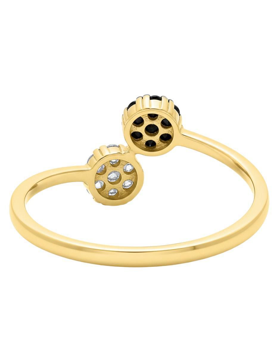Anillo circular 10 k de oro amarillo zirconia brillante 3