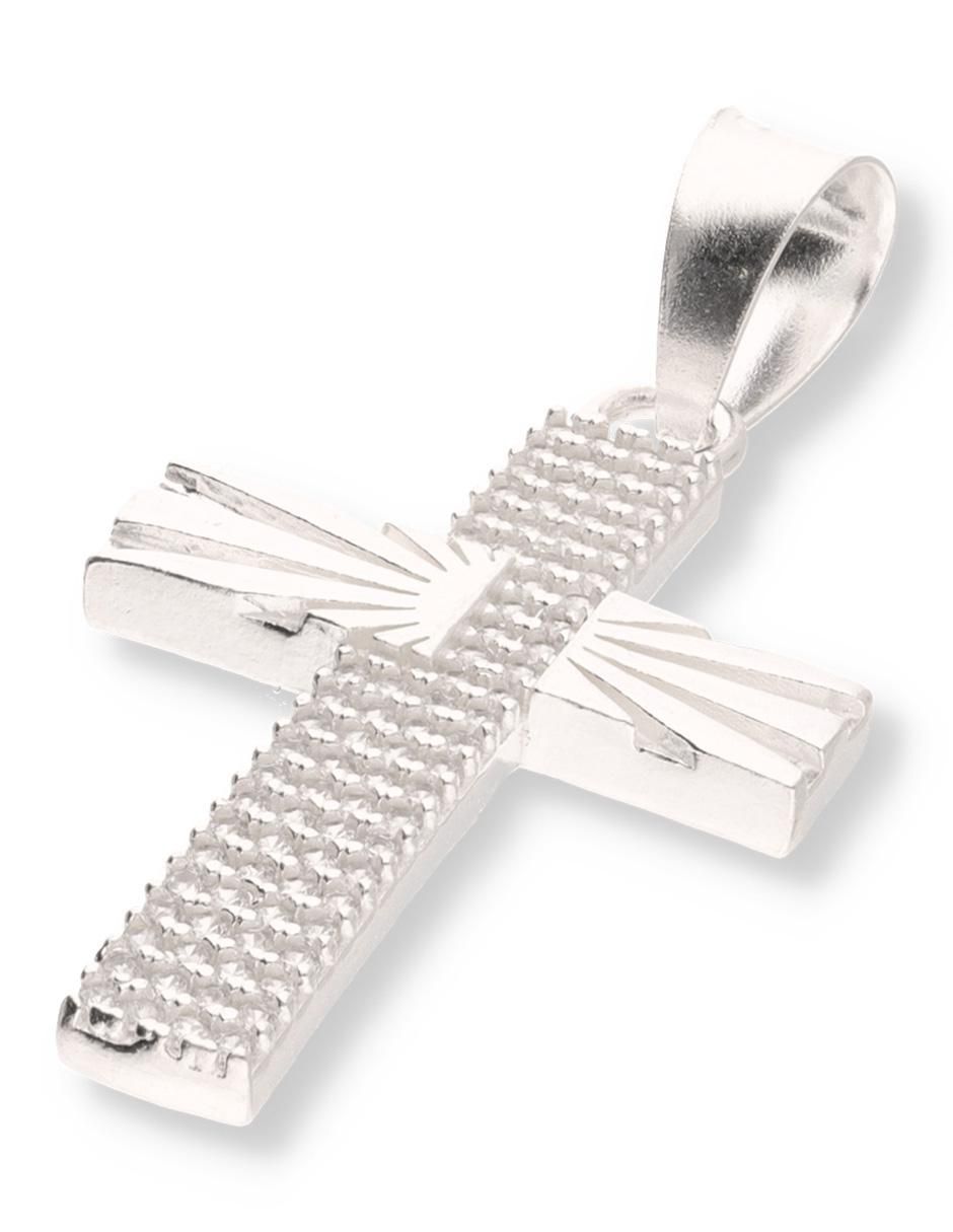 Dije de cruz de plata P 925 circonita 2