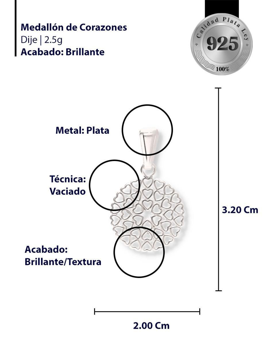 Dije redondo Love de plata P 925 3