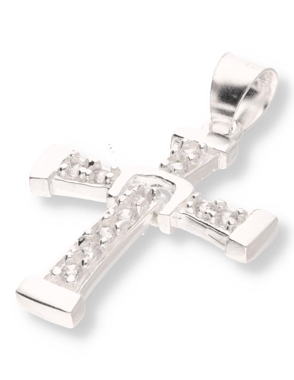 Dije de cruz de plata P 925 circonita 2