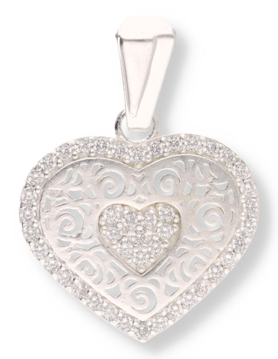 Dije de corazón Love de plata P 925 circonita Dije de corazón Love de plata P 925 circonita