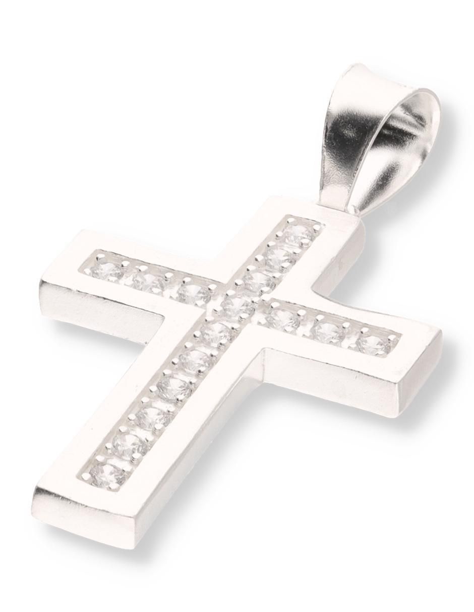 Dije de cruz de plata P 925 circonita 2