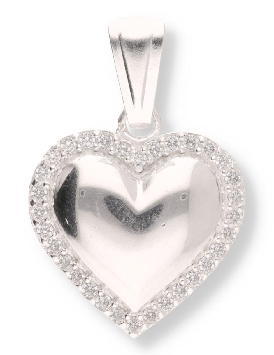 Dije de corazón Love de plata P 925 circonita