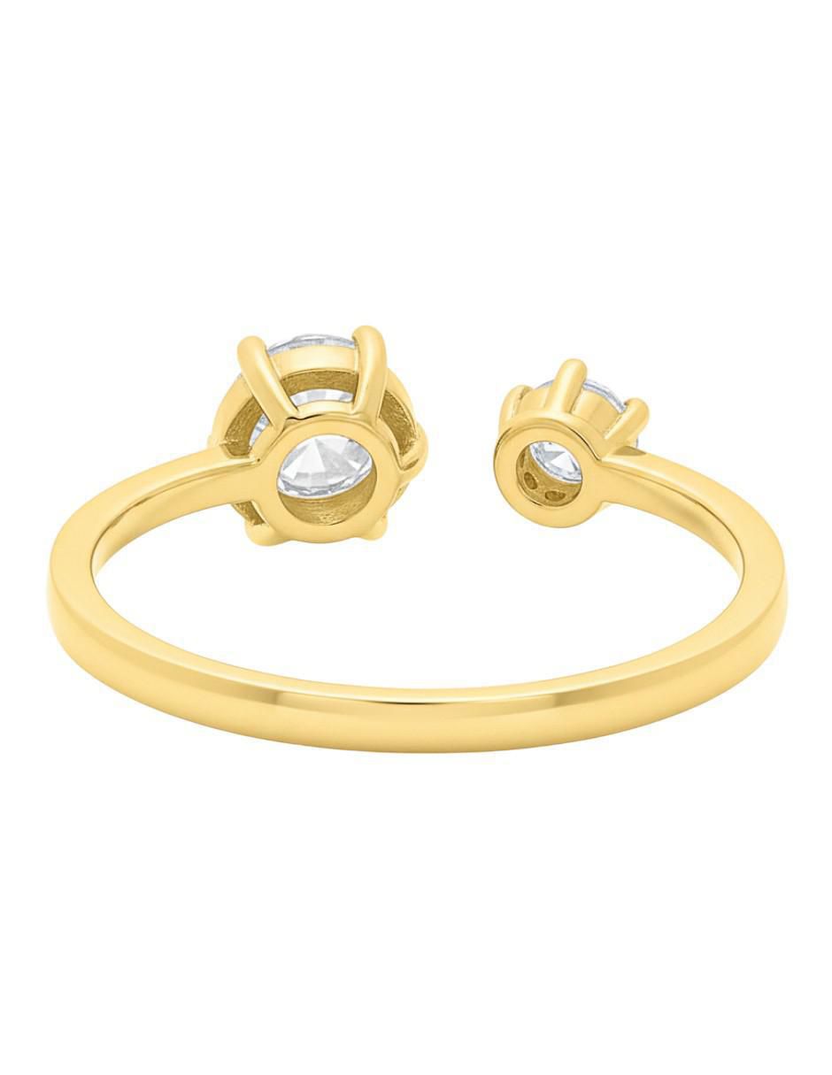Anillo circular 10 k de oro amarillo zirconia brillante 3