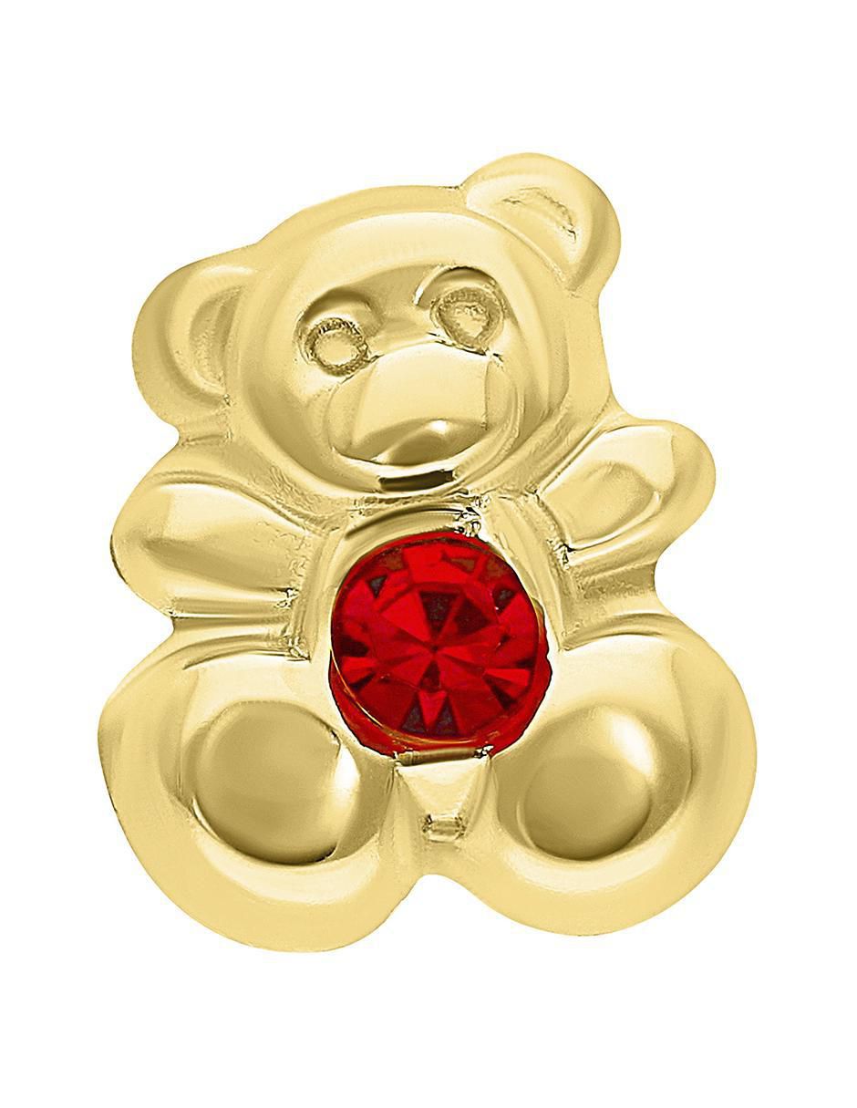 Arete de oso de oro amarillo 10 K con acabado brillante zirconia 2