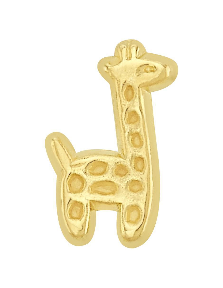 Arete de jirafa de oro amarillo 10 K con acabado brillante 2