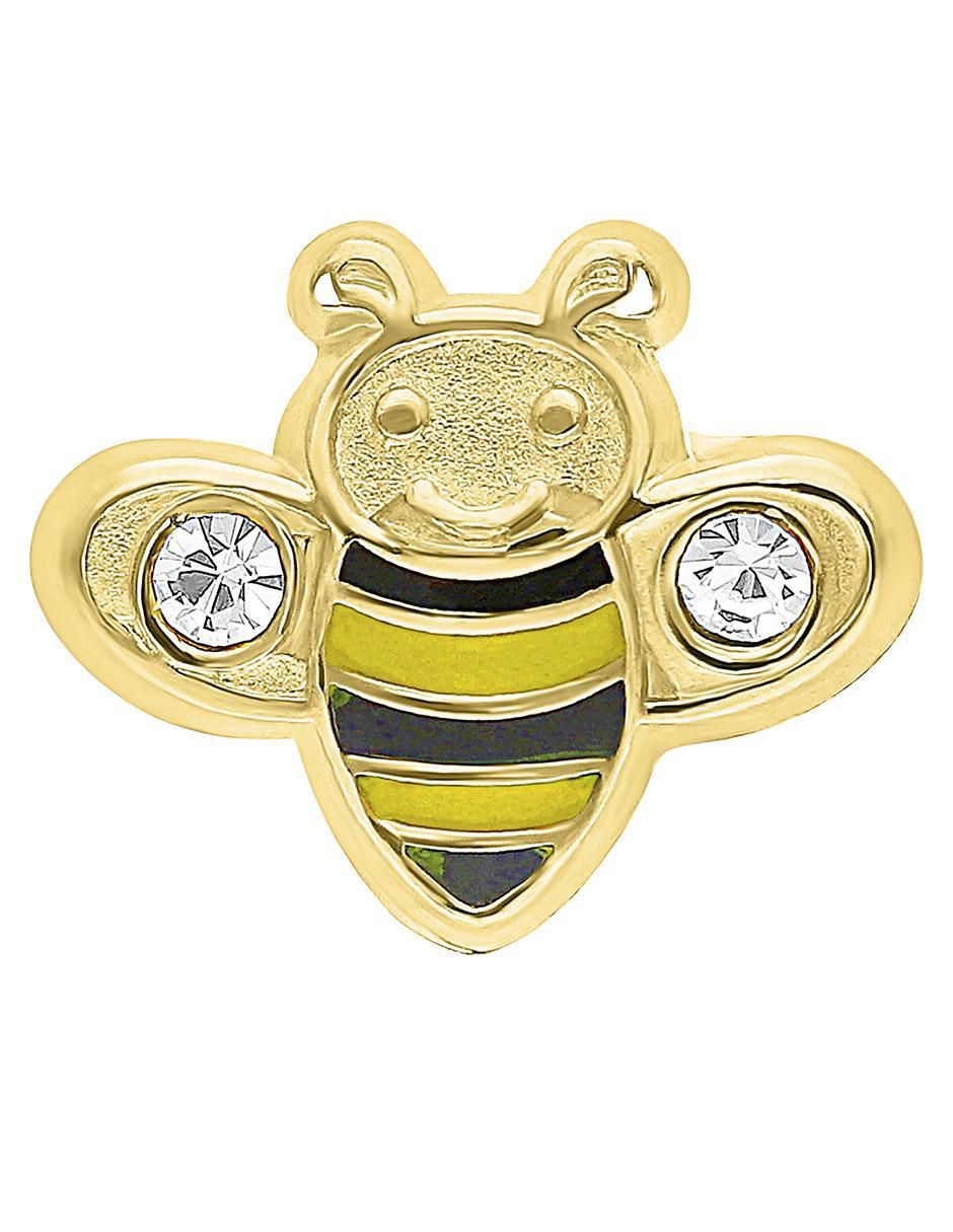 Broquel individual de abeja de oro amarillo 10 K con acabado brillante 2