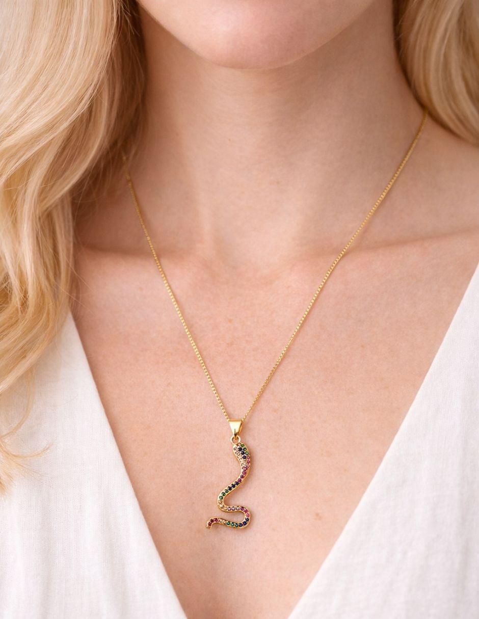 Collar con dije de serpiente Eter 18 K 4
