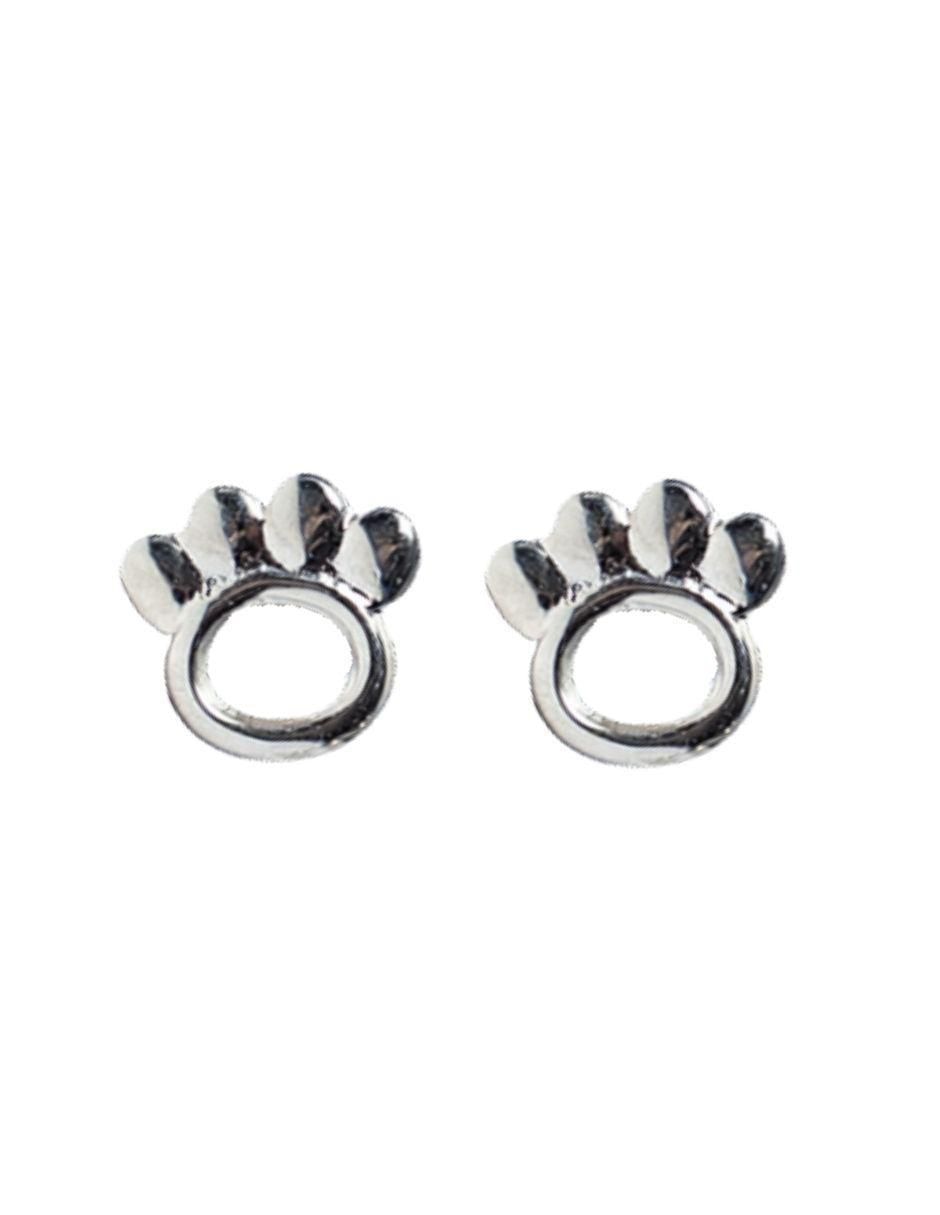 Broqueles de huella de plata P 925 con acabado liso
