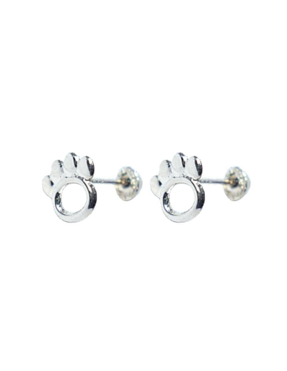 Broqueles de huella de plata P 925 con acabado liso 2