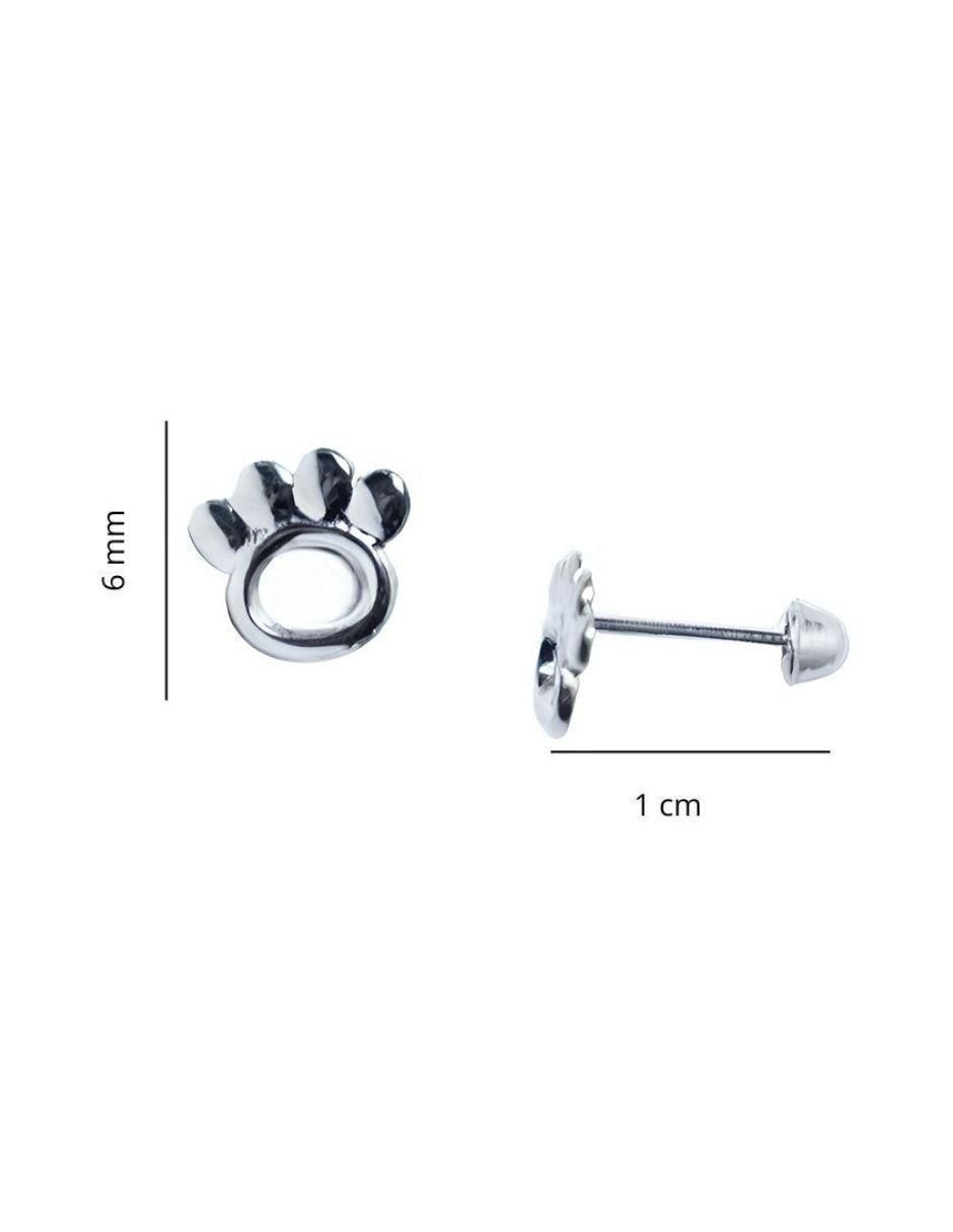 Broqueles de huella de plata P 925 con acabado liso 4