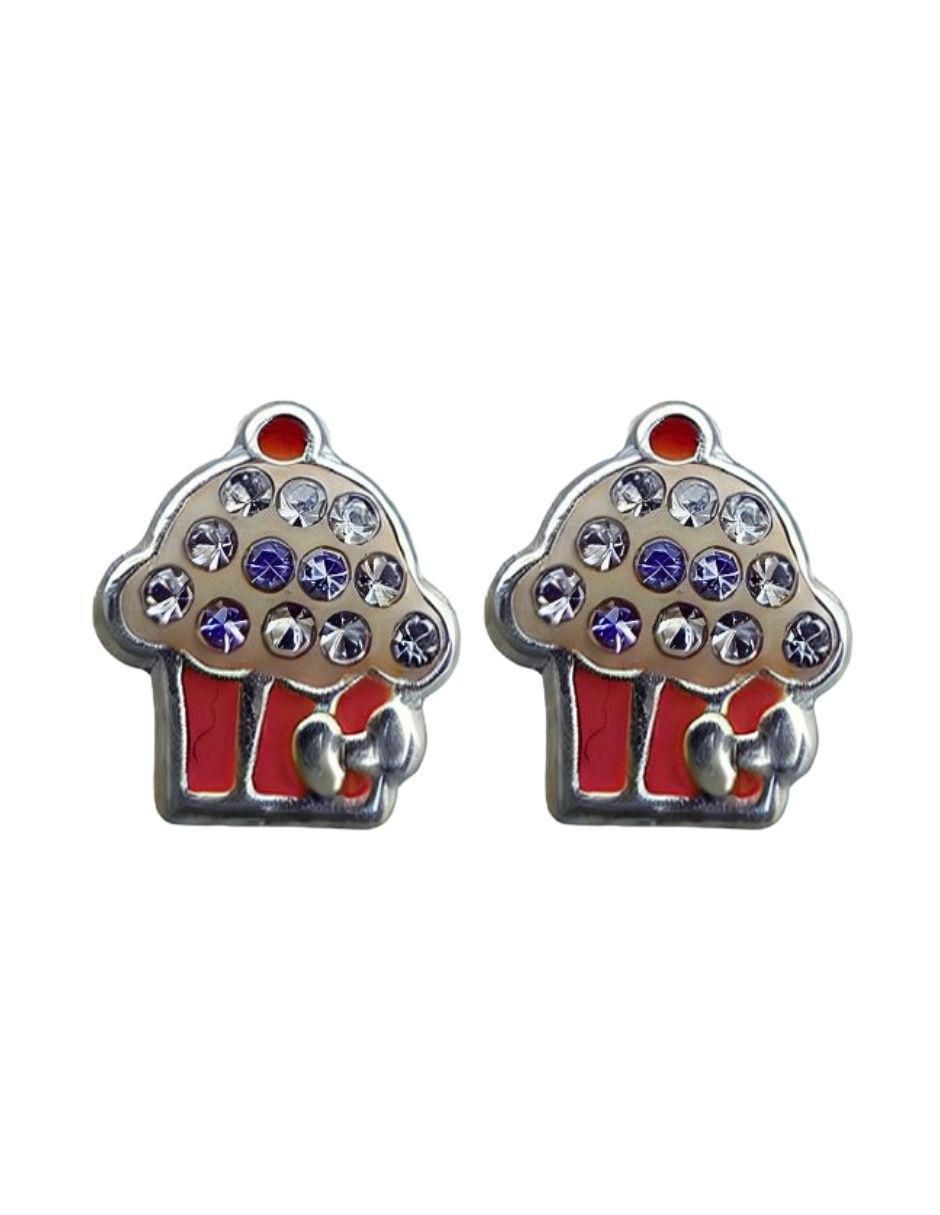 Broqueles de cupcake de plata P 925 con acabado pavé zirconia