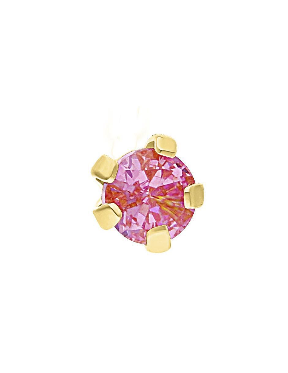 Arete de cruz de oro amarillo 10 K con acabado brillante zirconia 4