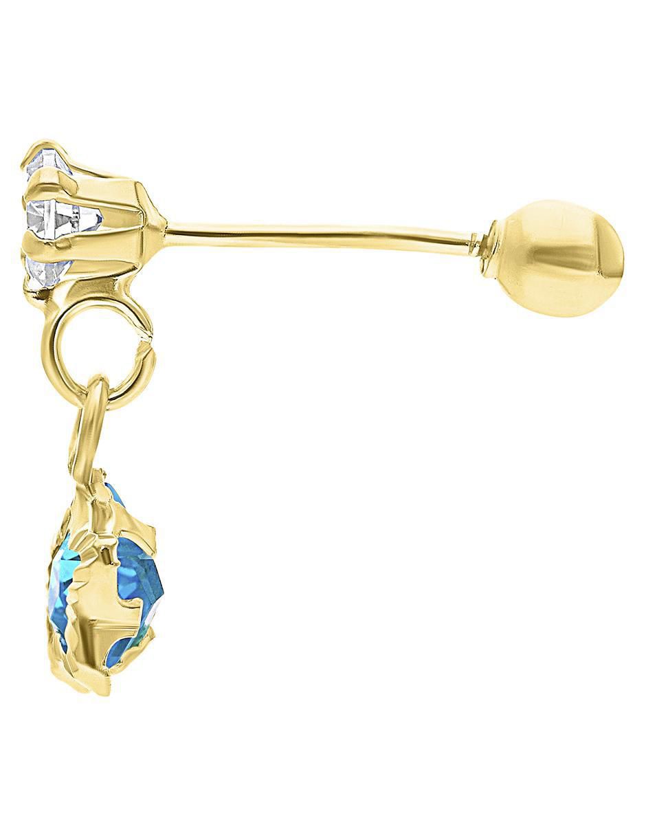 Arete de estrella de oro amarillo 10 K con acabado brillante zirconia 3