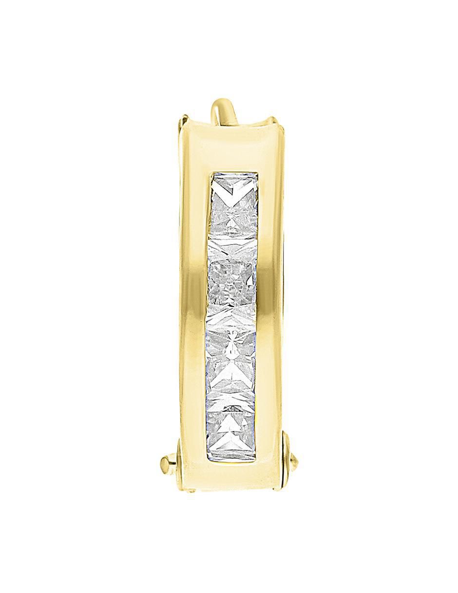 Huggies de oro amarillo 10 k con acabado brillante zirconia 2