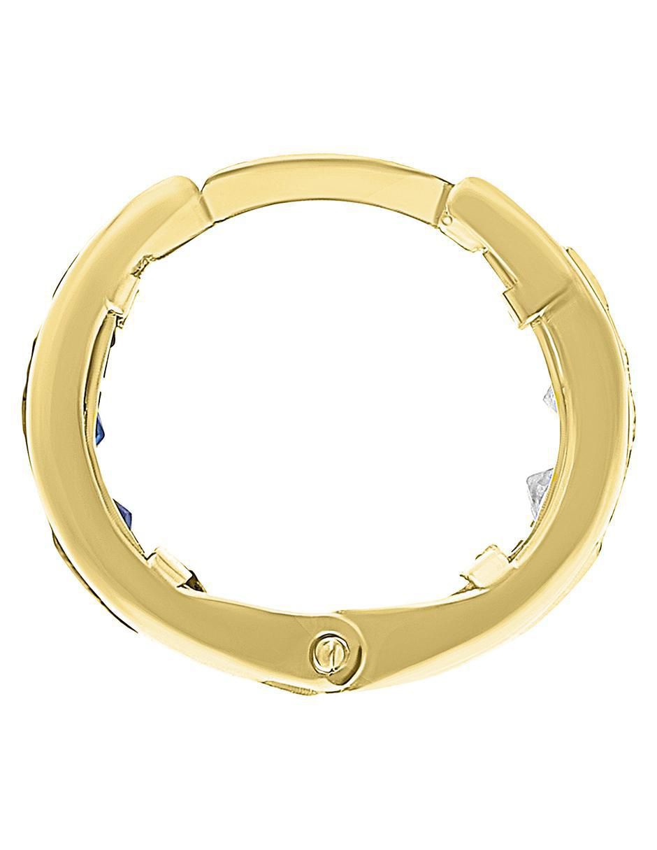 Huggies de oro amarillo 10 k con acabado brillante zirconia 4
