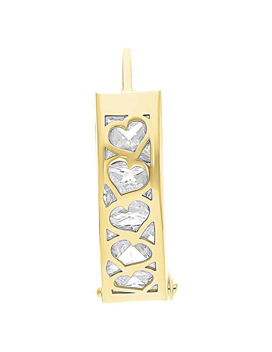 Huggies de oro amarillo 10 k con acabado brillante zirconia 2