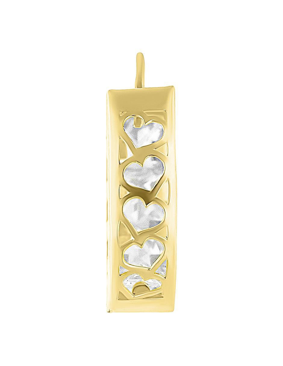 Huggies de oro amarillo 10 k con acabado brillante zirconia 3