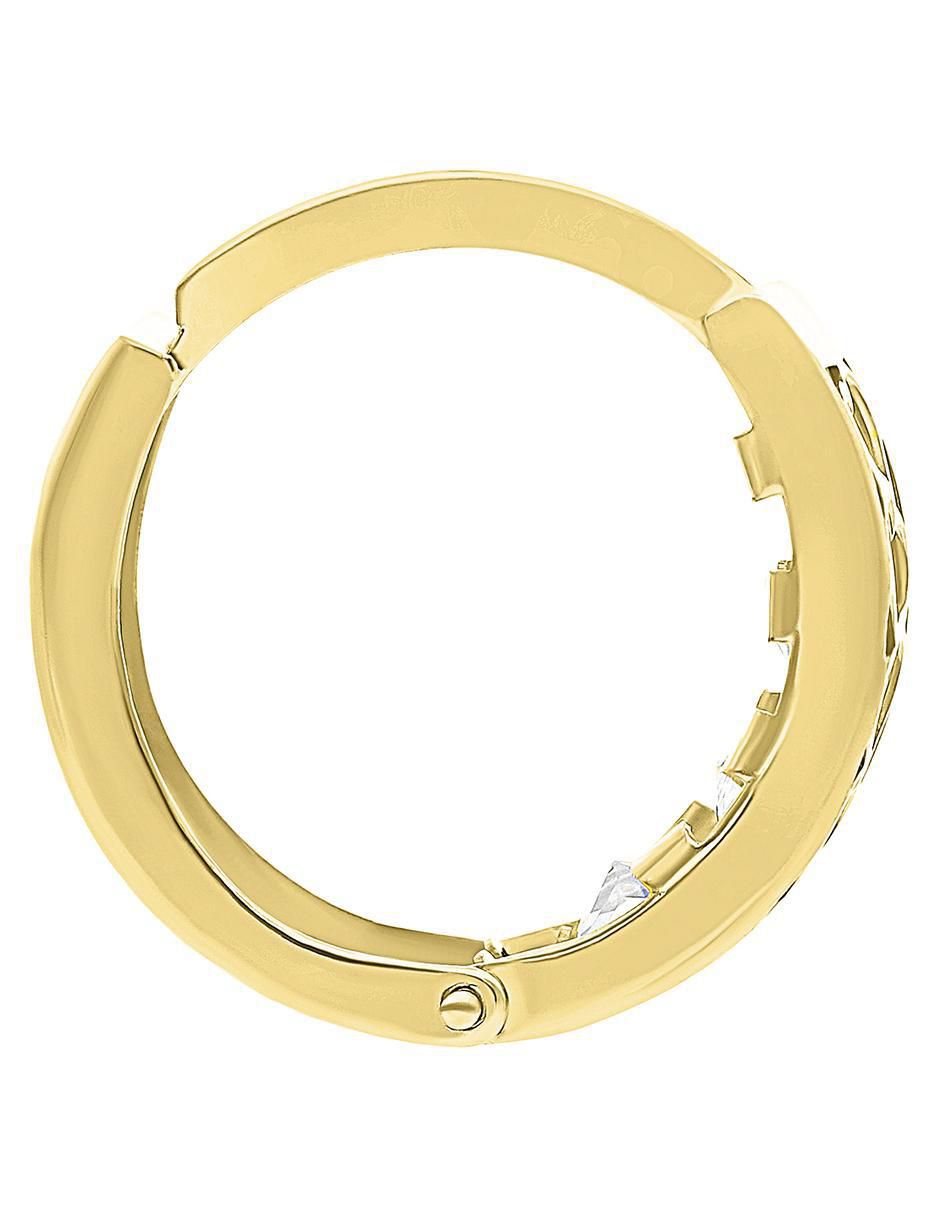 Huggies de oro amarillo 10 k con acabado brillante zirconia 4