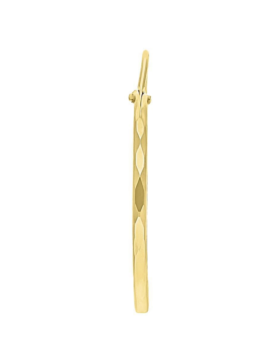 Aretes huggies de oro amarillo 10 K con acabado brillante zirconia 3