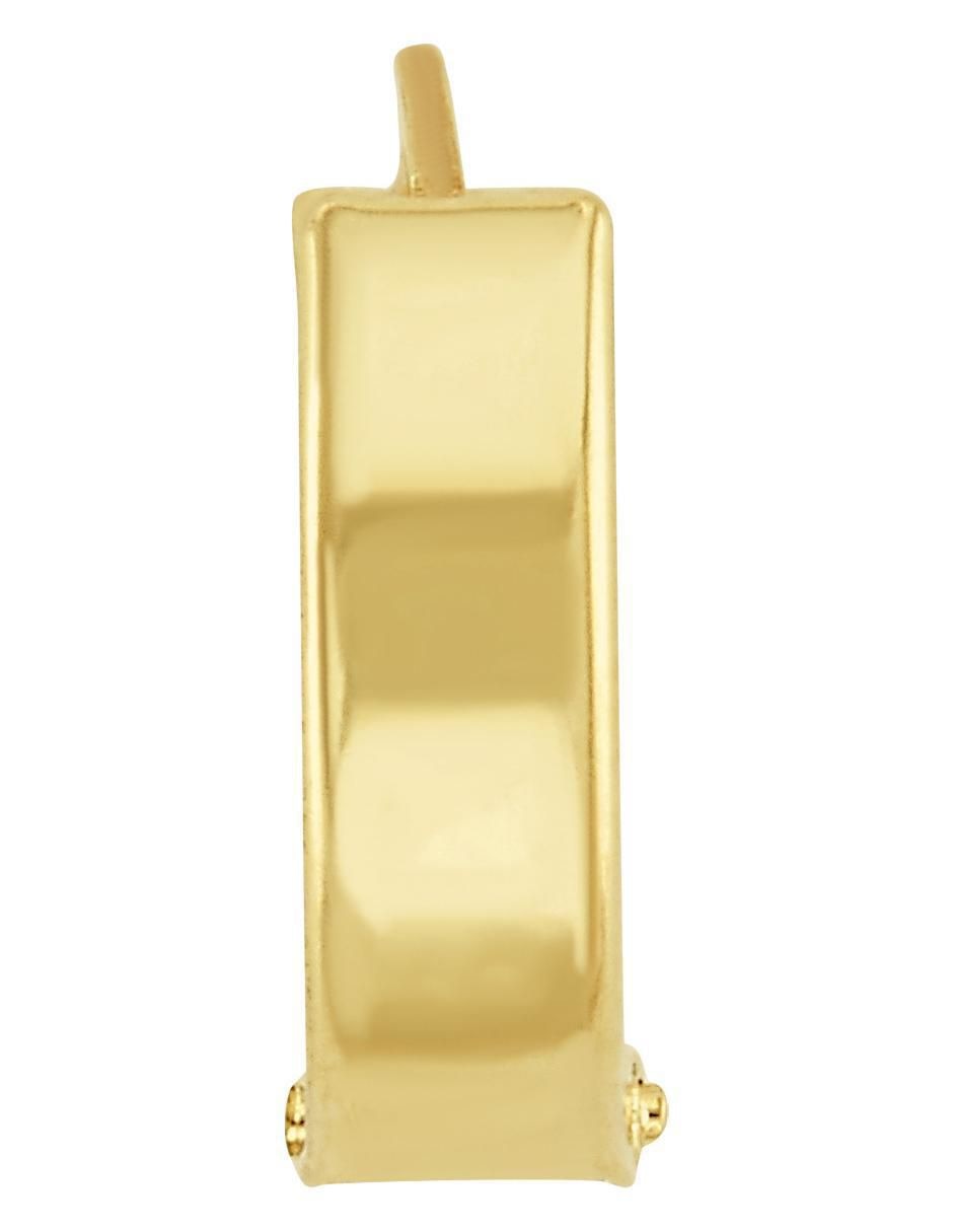 Aretes huggies de oro amarillo 10 K con acabado brillante zirconia 4