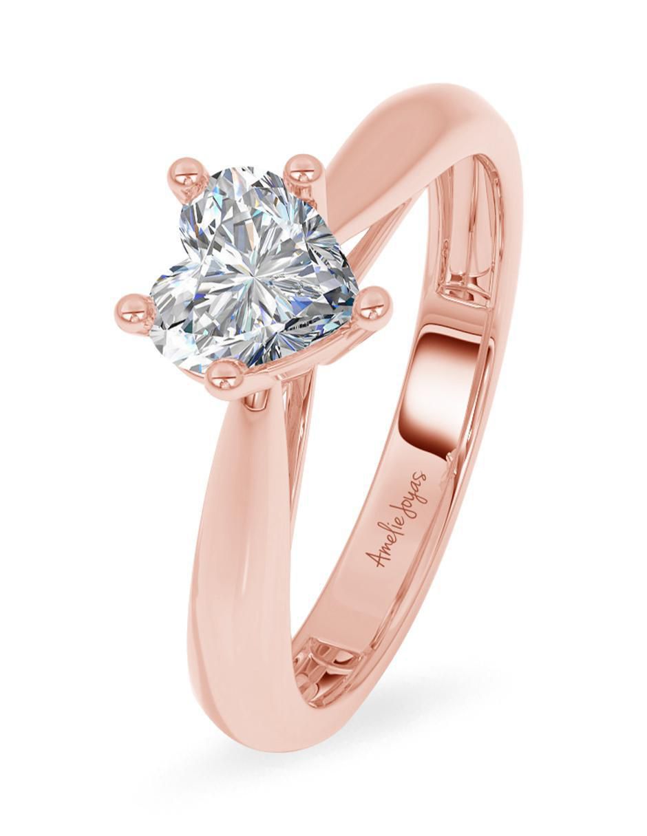 Anillo de compromiso de oro 14 k diamante 2