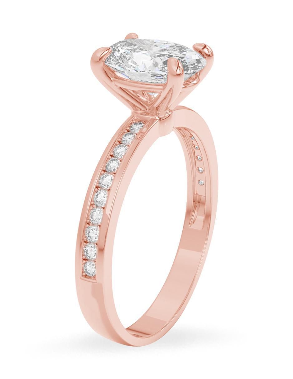Anillo de compromiso de oro 14 k diamante 3