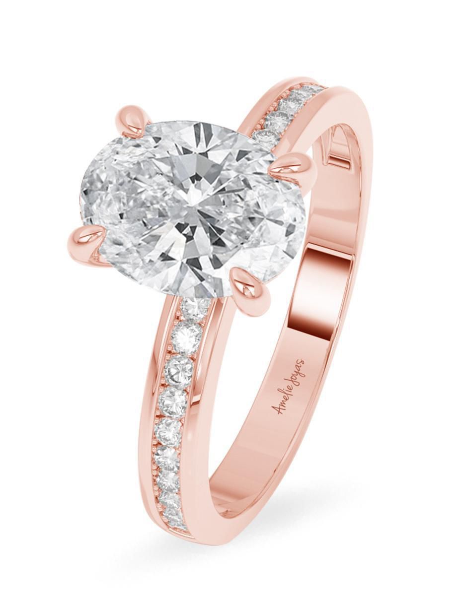 Anillo de compromiso de oro 14 k diamante 4