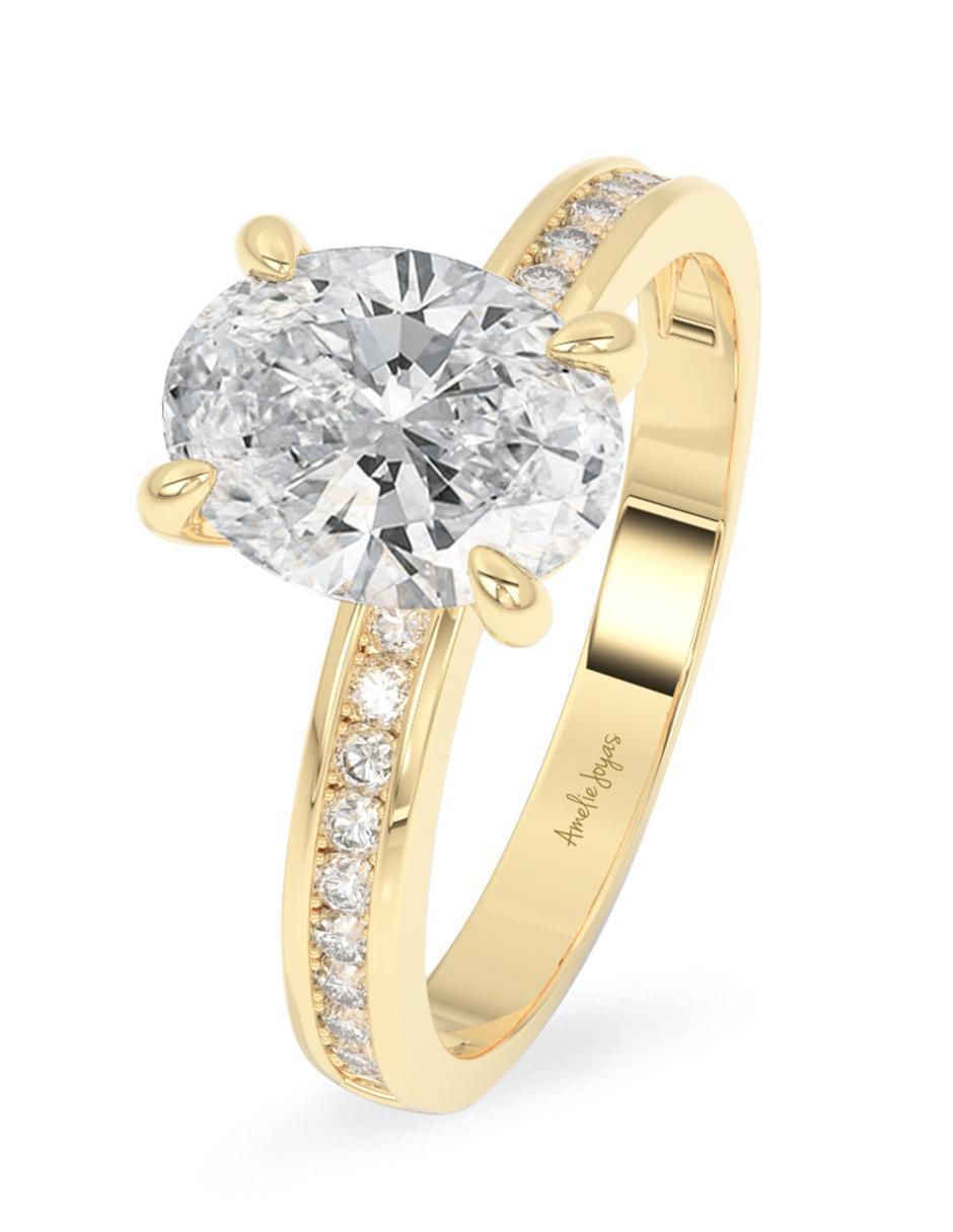Anillo de compromiso "de" oro 18 k amelie joyas sin coleccion diamante