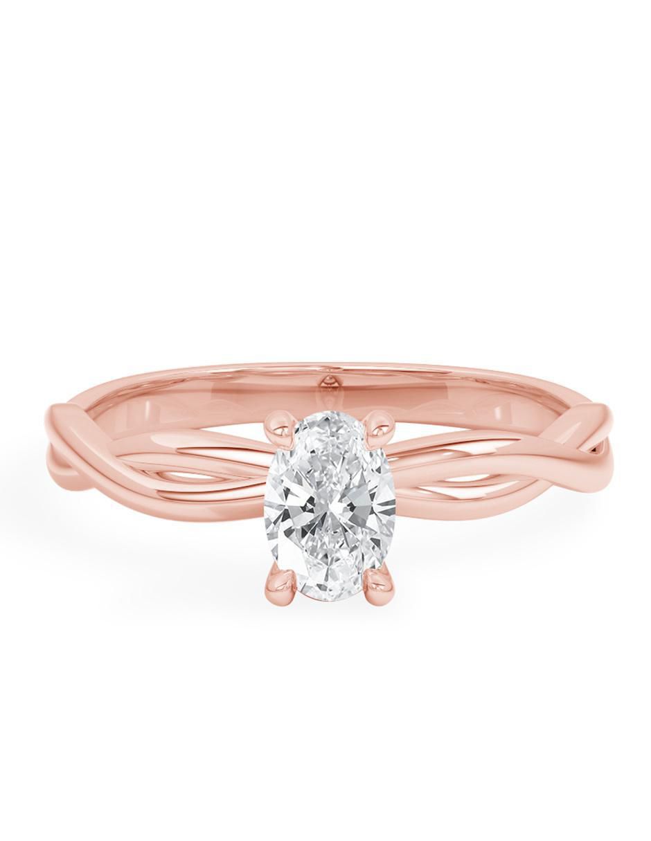 Anillo de compromiso de oro 14 k diamante