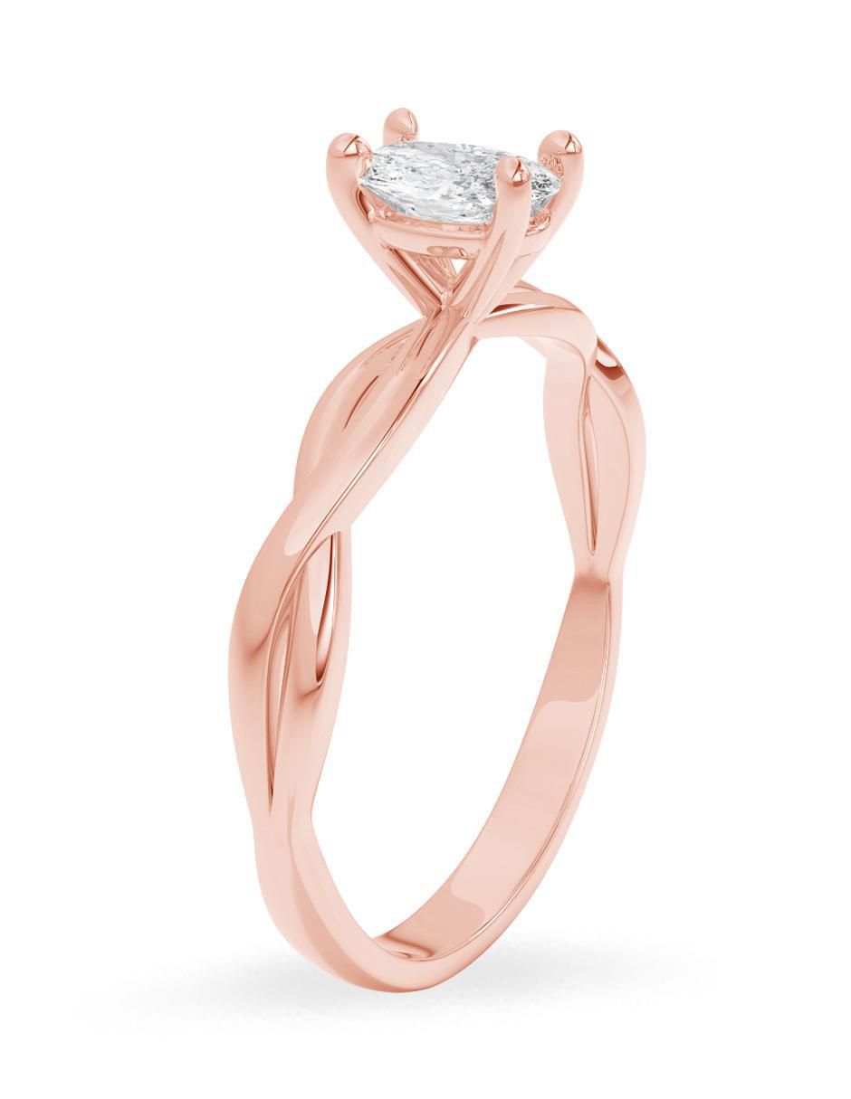 Anillo de compromiso de oro 14 k diamante 4