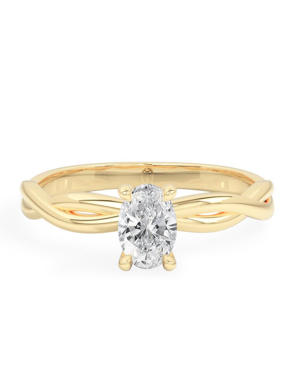 Anillo de compromiso de oro 18 k diamante